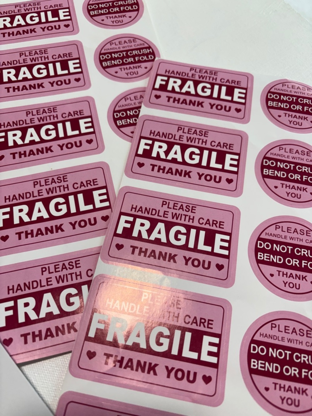 Fragile Handle With Care Sticker Pack - Pink - Picture 4 of 5
